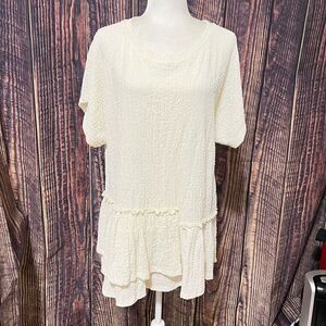 Free People NWT Small Women's White Marni Tiered Tunic Blouse Top